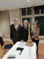 The Candlestick model with David and Dorothy Whitfield-Bott and President Tony Parker. The model will be displayed at the Beacon, Whitehaven.
